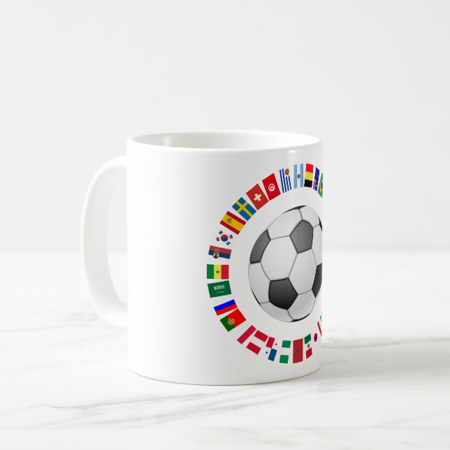 FOOTBALL SOCCER 2018 TEAM FLAGS CIRCLE COFFEE MUG (Front Left)