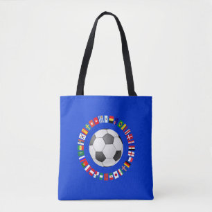 FOOTBALL SOCCER 2018 TEAM FLAGS CIRCLE TOTE BAG