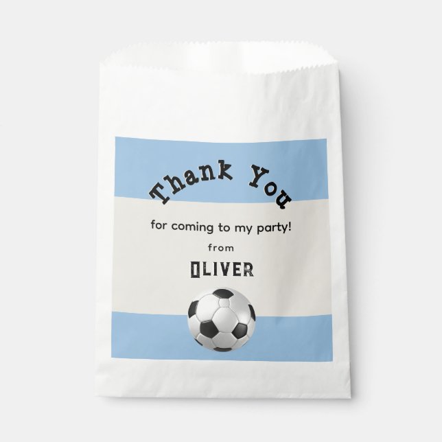 Football Soccer Ball Birthday Party Favour Bag (Front)