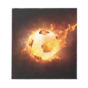 Football Soccer Ball on Fire Notepad