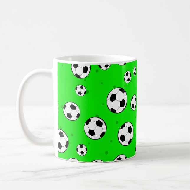 Football / Soccer Ball Seamless Pattern  Coffee Mug (Left)