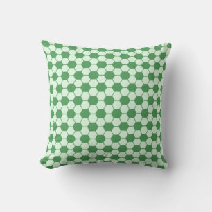 Football / Soccer Ball Texture Pattern - Green Cushion