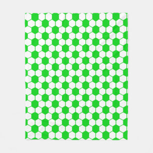 Football / Soccer Ball Texture - White and Green Fleece Blanket