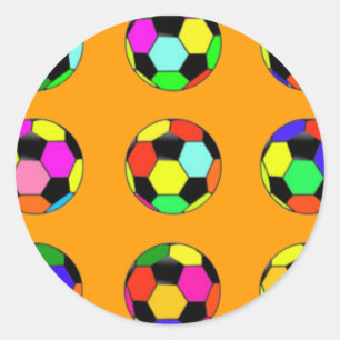 football - soccer balls pattern classic round sticker