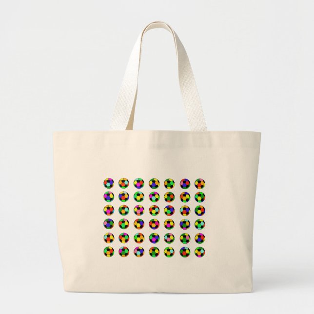football - soccer balls pattern large tote bag (Front)
