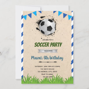 Football soccer birthday Invitation