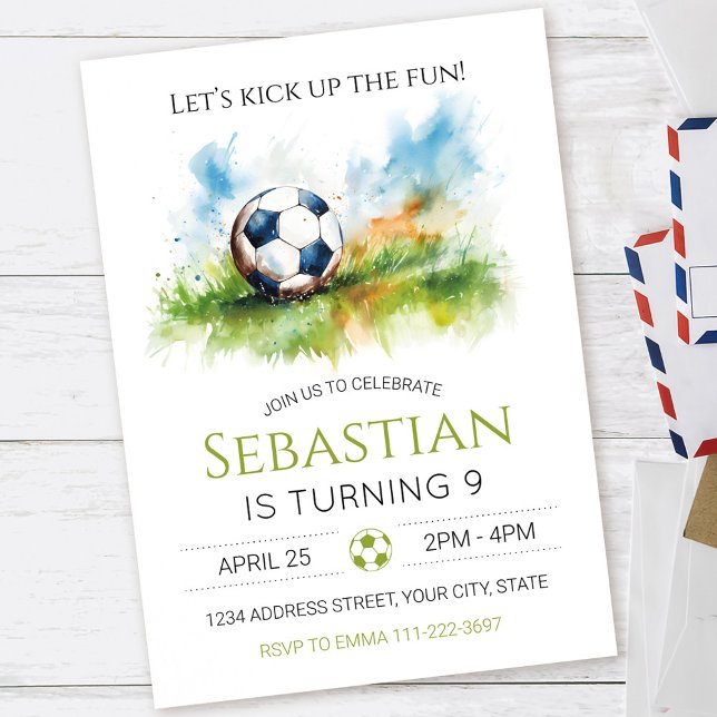 Football Soccer Birthday Party Invitation (Creator Uploaded)
