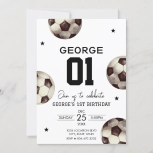 Football soccer Boy Birthday  Invitation