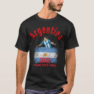 Football Soccer Celebration Argentina Flag 2025 T-Shirt