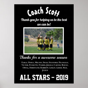Football Soccer coach gift with team photo Poster