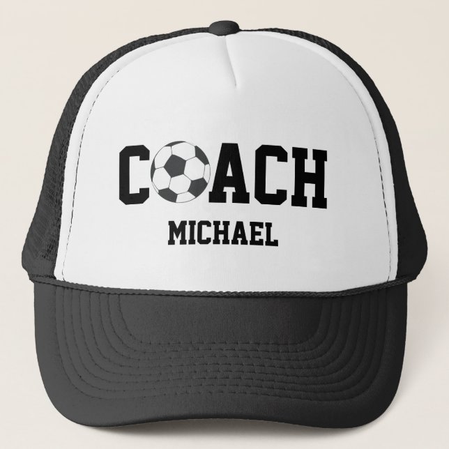 football / soccer COACH Personalised  Trucker Hat (Front)