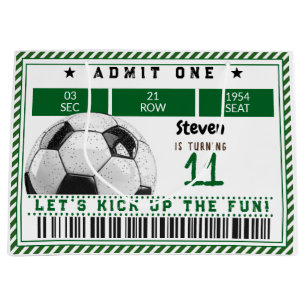 Football soccer game kids birthday large gift bag