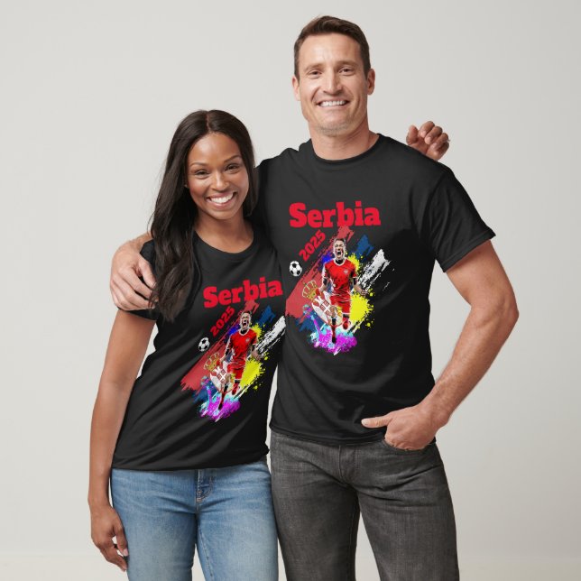 Football Soccer Goal Celebration Serbia Flag 2025 T-Shirt (Unisex)