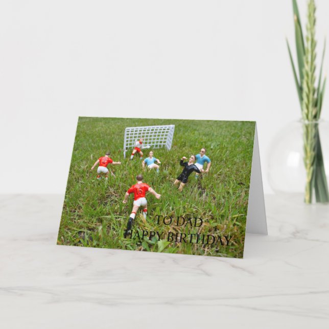 Football/Soccer Match To Dad Happy Birthday Card (Front)