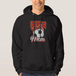 Football Soccer Mum Messy Bun Motheru2019s Day Soc Hoodie