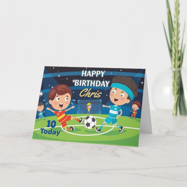 Football/Soccer Personalised Birthday Card (Front)