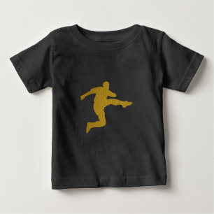 Football Soccer Shooter Cool Golden Leather Look Baby T-Shirt