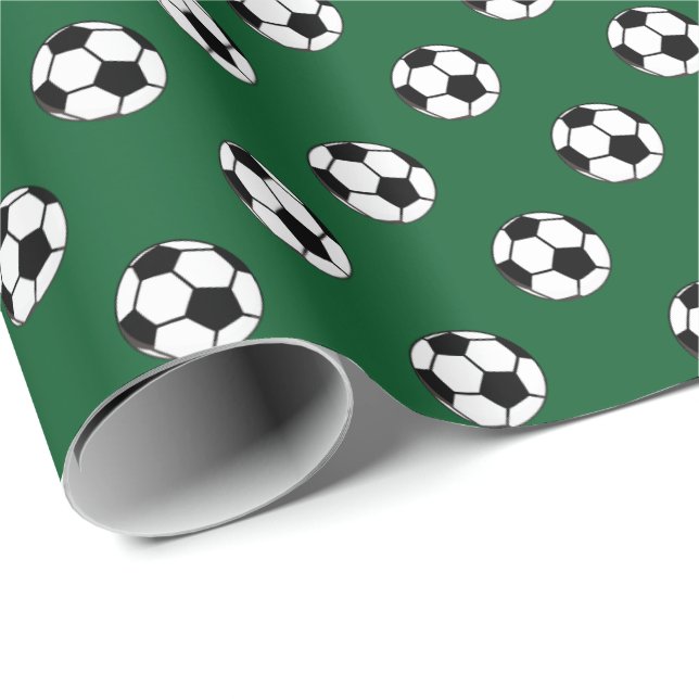 Football Soccer Sports Theme Any Background Colour Wrapping Paper (Roll Corner)