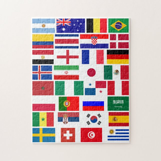 FOOTBALL SOCCER TEAM FLAGS 2018 JIGSAW PUZZLE (Vertical)