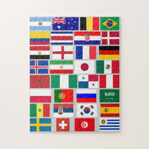 FOOTBALL SOCCER TEAM FLAGS 2018 JIGSAW PUZZLE