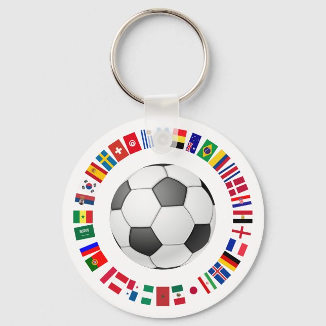 FOOTBALL SOCCER TEAM FLAGS 2018 KEY RING (Front)