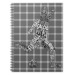 Football Soccer Typography Notepad Notebook