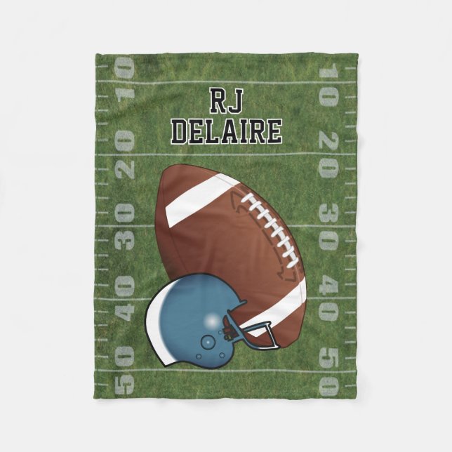 👶 -Football Sport 🏈- Blue Fleece Blanket (Front)