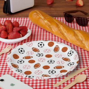 Football Sport Pattern Paper Plate