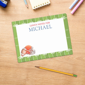Football Sports Balls Kids Custom Lunch Box Post-it Notes