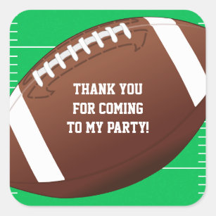 Football Sports Birthday Party Favour Square Sticker