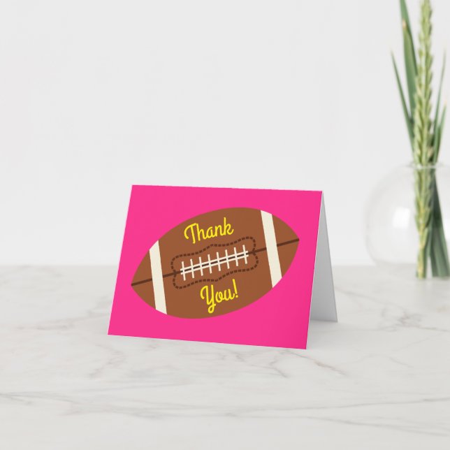 Football Sports Birthday Party Pink Card (Front)