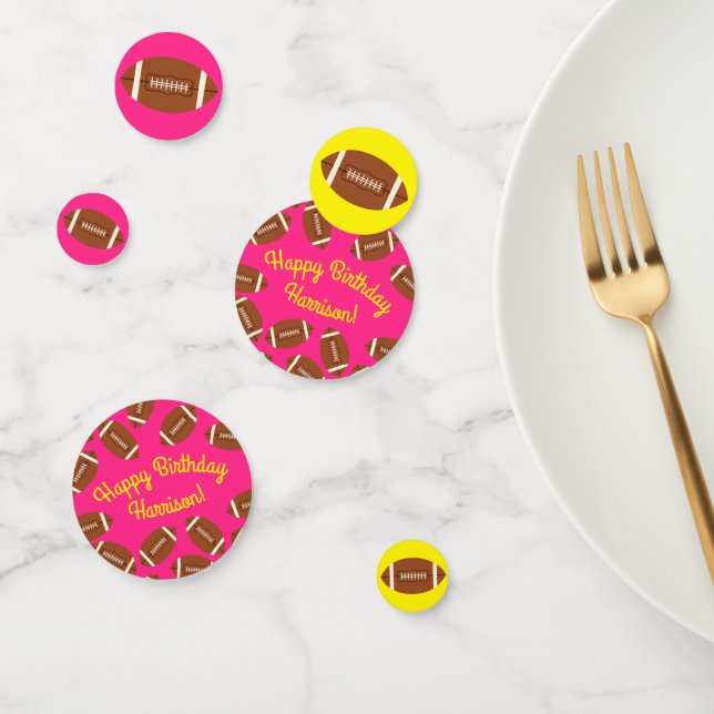 Football Sports Birthday Party Pink Confetti (Group)