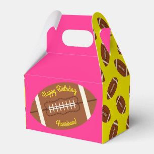 Football Sports Birthday Party Pink Favour Box