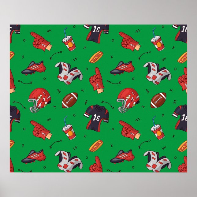 Football Sports Equipment, Food and Drink Poster (Front)