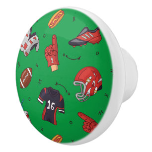 Football Sports Equipment with Food Pattern Ceramic Knob