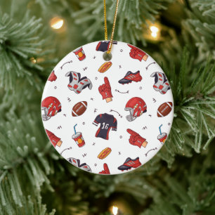 Football Sports Equipment with Food Pattern Ceramic Ornament