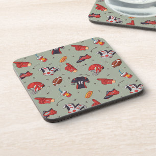 Football Sports Equipment with Food Pattern Coaster