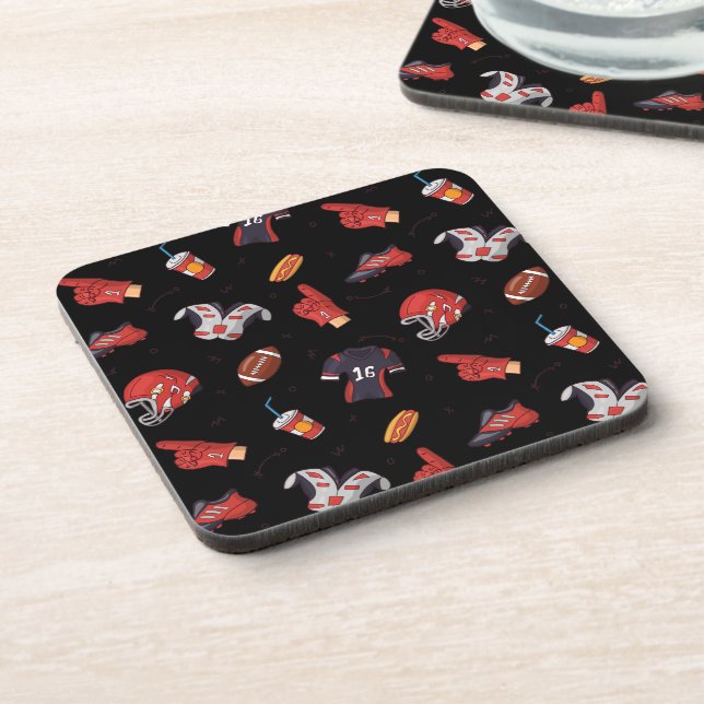 Football Sports Equipment with Food Pattern Coaster (Left Side)