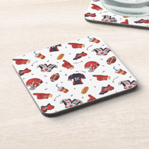 Football Sports Equipment with Food Pattern Coaster