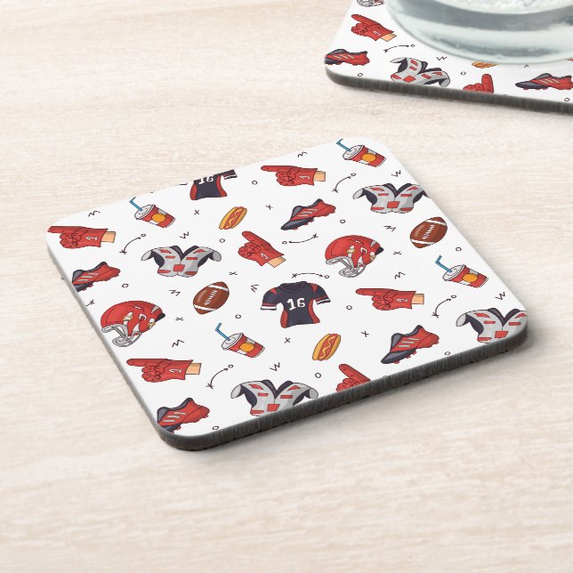 Football Sports Equipment with Food Pattern Coaster (Left Side)