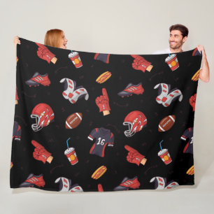 Football Sports Equipment with Food Pattern Fleece Blanket