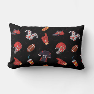 Football Sports Equipment with Food Pattern Lumbar Cushion