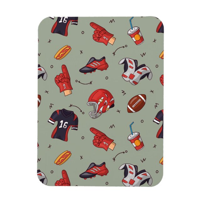 Football Sports Equipment with Food Pattern Magnet (Vertical)