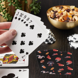 Football Sports Equipment with Food Pattern Playing Cards