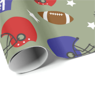 Football sports fun party wrapping paper
