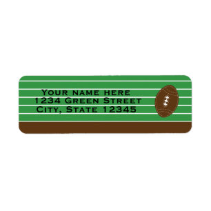 Football Sports Green Brown Party Address Label Return Address Label