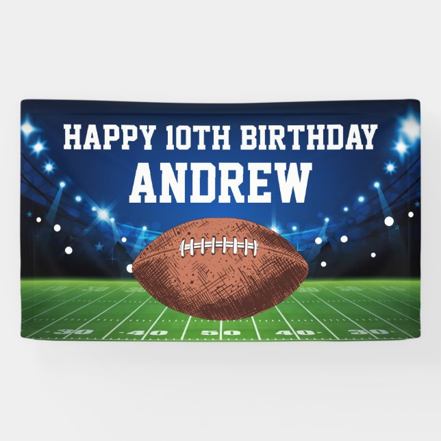 Football Sports Happy Birthday Banner (Horizontal)