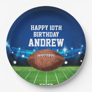 Football Sports Happy Birthday Paper Plates