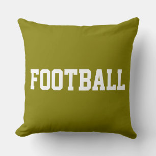 FOOTBALL Sporty Athletic 70s Text On Deep Blue Cushion