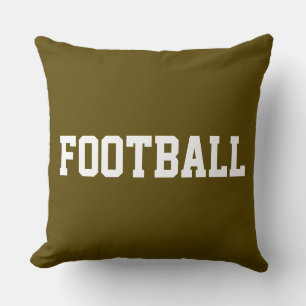 FOOTBALL Sporty Athletic 70s Text On Deep Blue Cushion